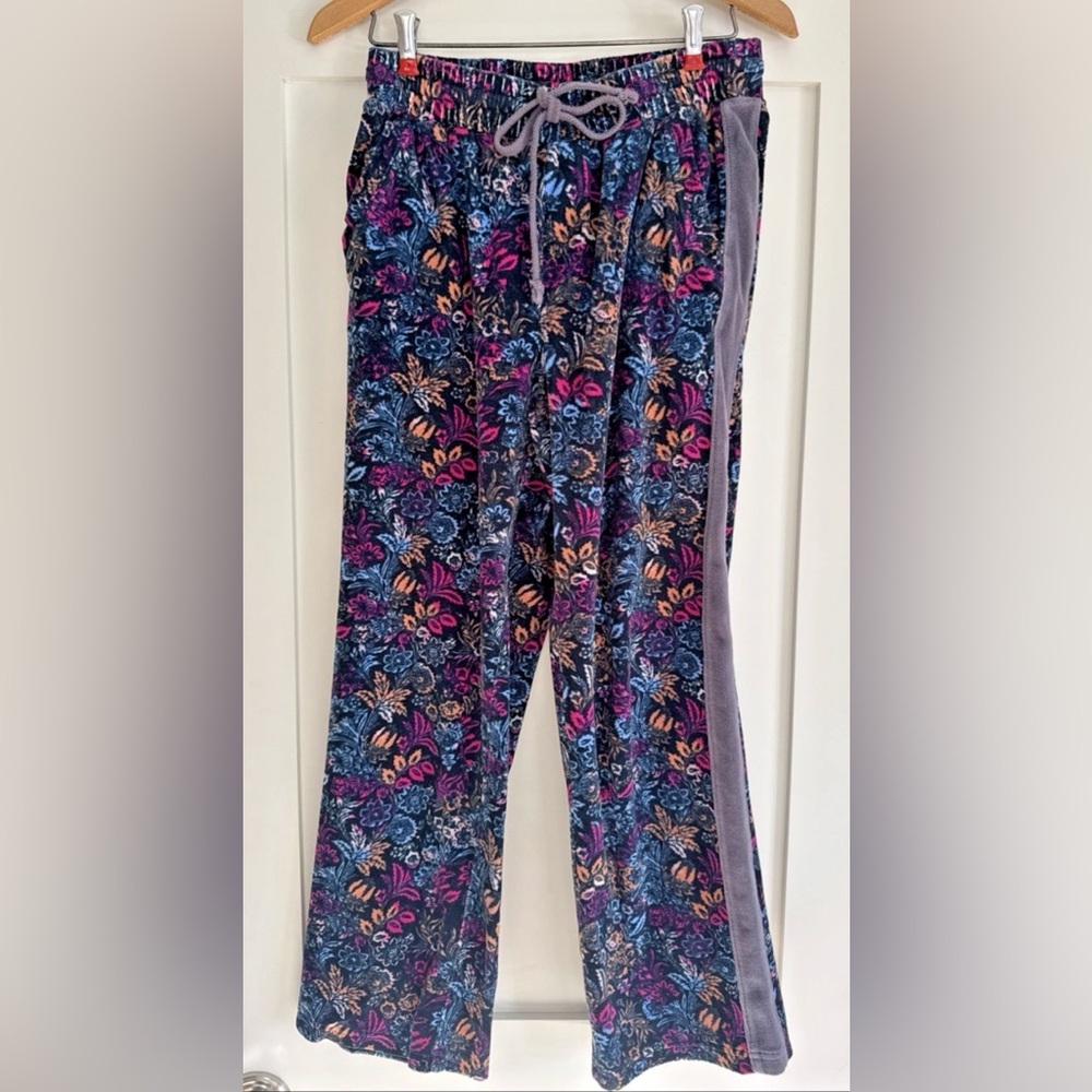 Daily Practice For Anthropologie Velour Floral Straight Leg Women's Small Pants